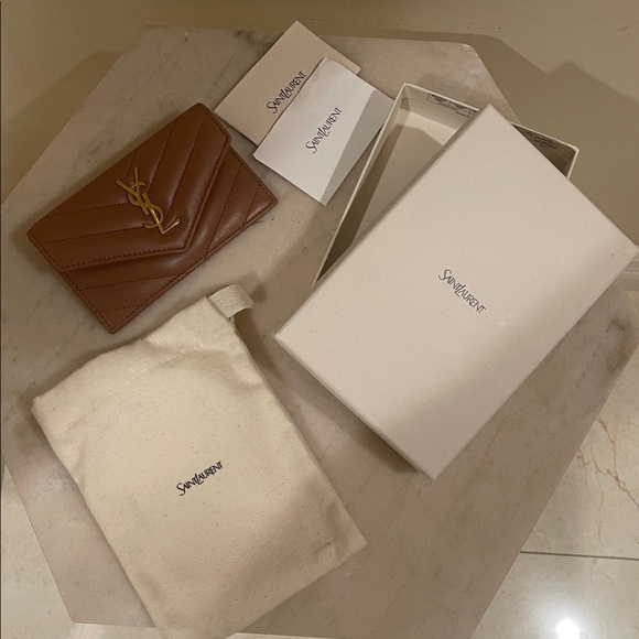 YSL Cassandre Quilted Leather Fragments Card  Holder - Picture 7 of 14